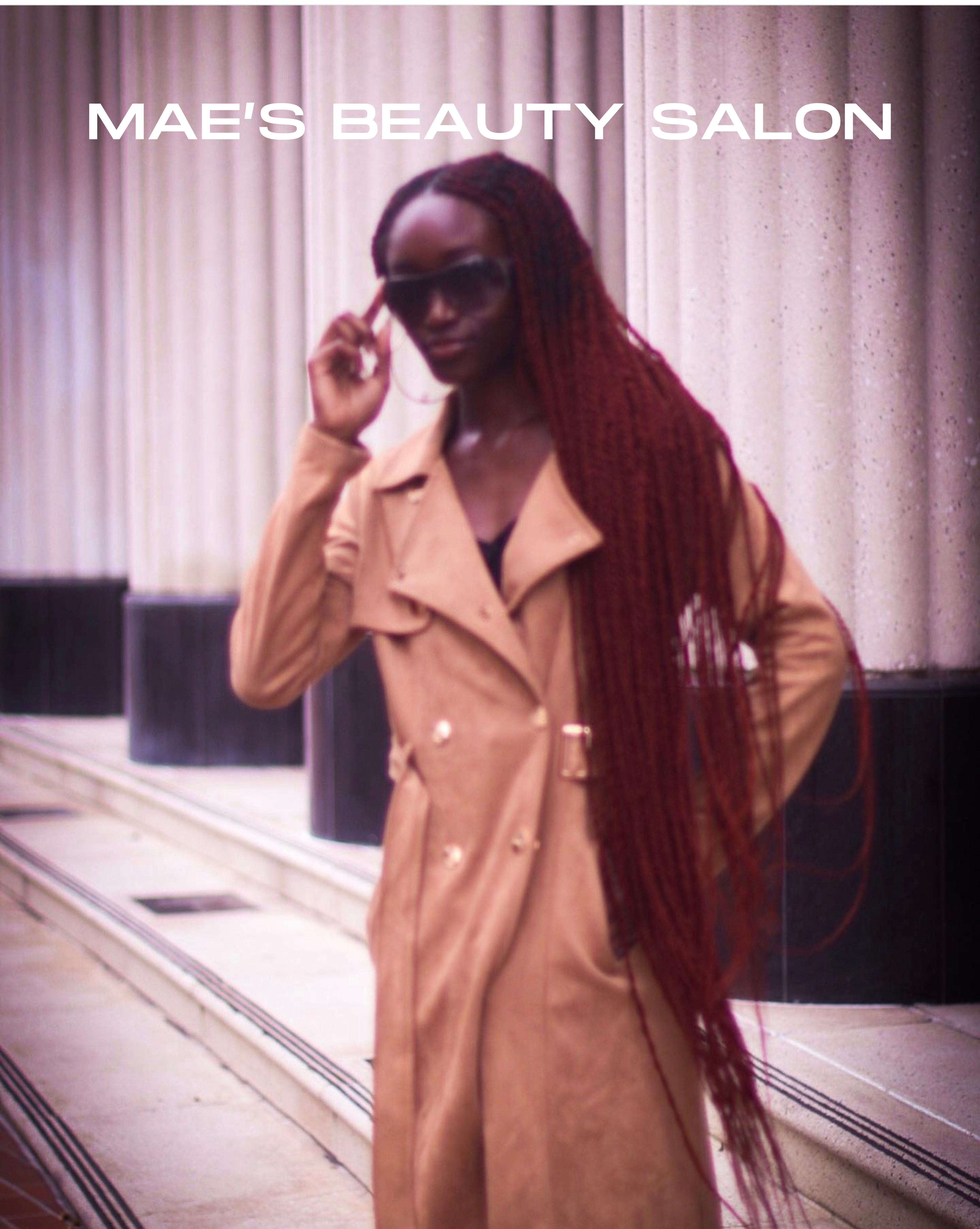 Mae's Beauty Salon editorial model